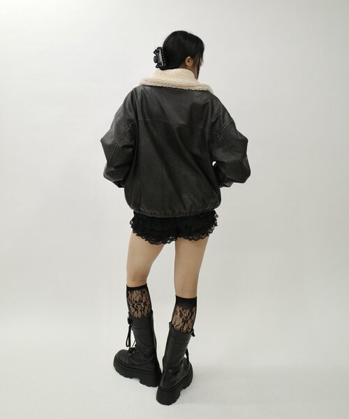 【セール】【UNISEX/サイズ展開あり】3way ヴィンテージライクレザーボアブルゾン（ブルゾン）｜WHO'S WHO gallery（フーズフーギャラリー）