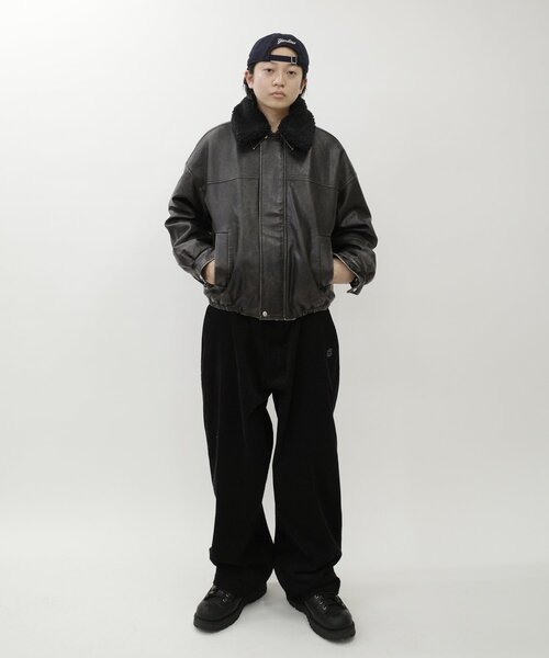 【セール】【UNISEX/サイズ展開あり】3way ヴィンテージライクレザーボアブルゾン（ブルゾン）｜WHO'S WHO gallery（フーズフーギャラリー）