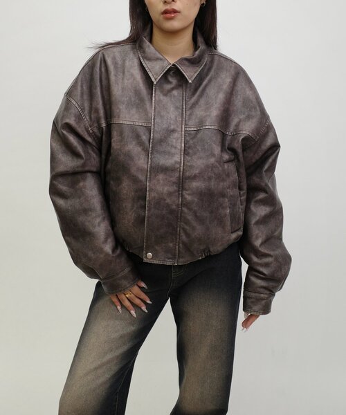 【セール】【UNISEX/サイズ展開あり】3way ヴィンテージライクレザーボアブルゾン（ブルゾン）｜WHO'S WHO gallery（フーズフーギャラリー）