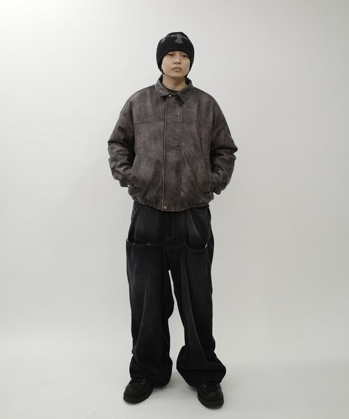 【セール】【UNISEX/サイズ展開あり】3way ヴィンテージライクレザーボアブルゾン（ブルゾン）｜WHO'S WHO gallery（フーズフーギャラリー）
