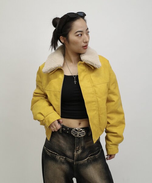 【セール】【UNISEX/サイズ展開あり】3way ヴィンテージライクレザーボアブルゾン（ブルゾン）｜WHO'S WHO gallery（フーズフーギャラリー）