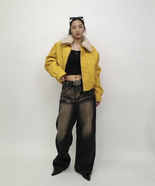 【セール】【UNISEX/サイズ展開あり】3way ヴィンテージライクレザーボアブルゾン（ブルゾン）｜WHO'S WHO gallery（フーズフーギャラリー）