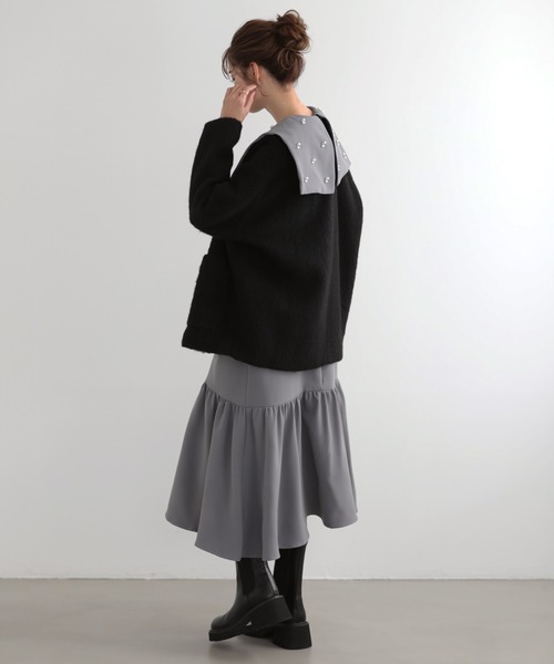 MERAKI(メラキ)の「ビッグカラーワンピース(ワンピース・レディース・ベージュ/グレー/ブラック・FREE)」の11枚目の写真