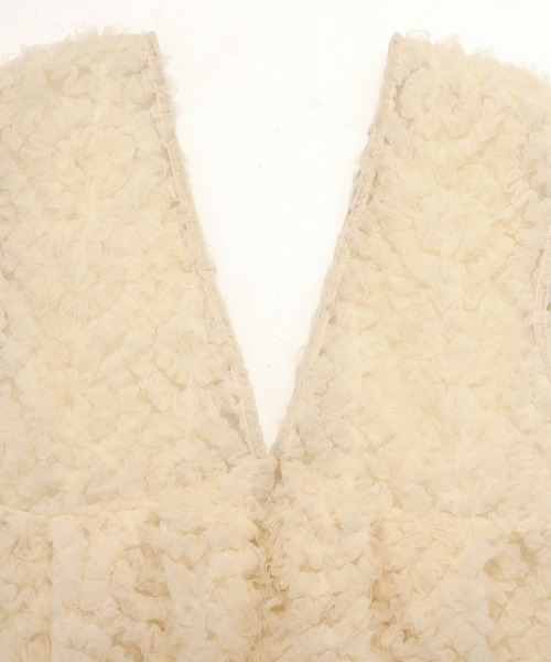 Vネックチュールフリルベスト（ベスト）｜MERAKI（メラキ）