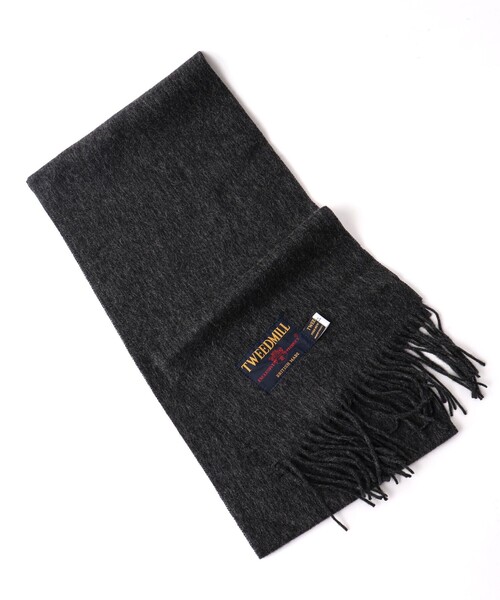 TWEED MILL（ツイードミル）の「【TWEEDMILL/ツイードミル】Lambswool Muffler Solid 25（マフラー・メンズ・ライトブルー/ブラック/グレー/ライトグレー/チャコールグレー/レッド・FREE）」の3枚目の写真
