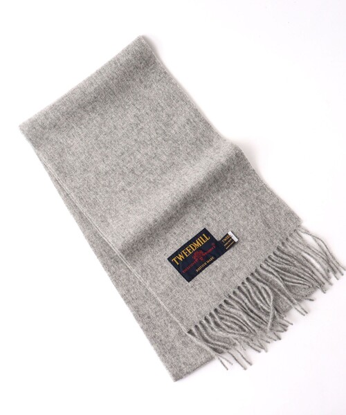 TWEED MILL（ツイードミル）の「【TWEEDMILL/ツイードミル】Lambswool Muffler Solid 25（マフラー・メンズ・ライトブルー/ブラック/グレー/ライトグレー/チャコールグレー/レッド・FREE）」の4枚目の写真