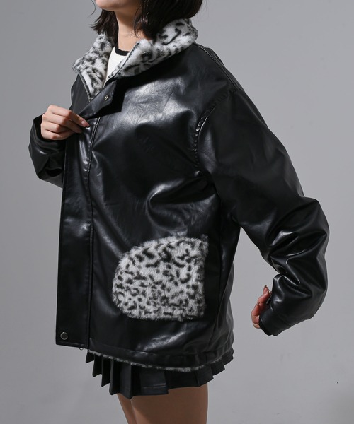 A'GEM/9 × .kom 『.kom/ドットケーオーエム』リバーシブルレオパード柄ジャケット（ブルゾン）｜.KOM（ドットコム）