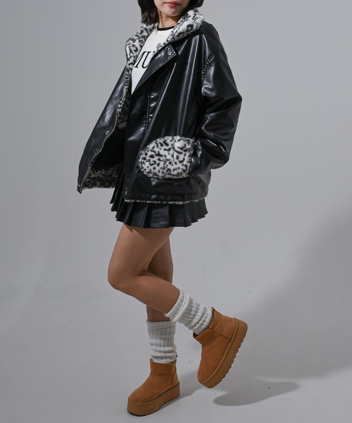 A'GEM/9 × .kom 『.kom/ドットケーオーエム』リバーシブルレオパード柄ジャケット（ブルゾン）｜.KOM（ドットコム）