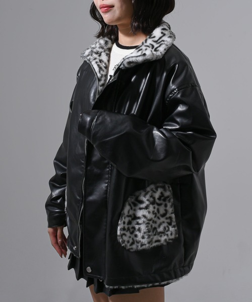 A'GEM/9 × .kom 『.kom/ドットケーオーエム』リバーシブルレオパード柄ジャケット（ブルゾン）｜.KOM（ドットコム）