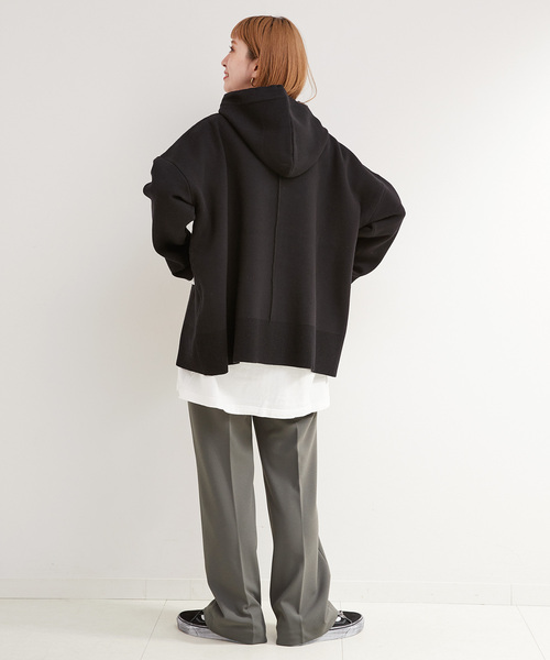 B.C STOCK(ベーセーストック)の「スムースジャージイージーフレアパンツ(その他パンツ・レディース・チャコールグレー/ブラック/アイボリー・SMALL/MEDIUM)」の15枚目の写真