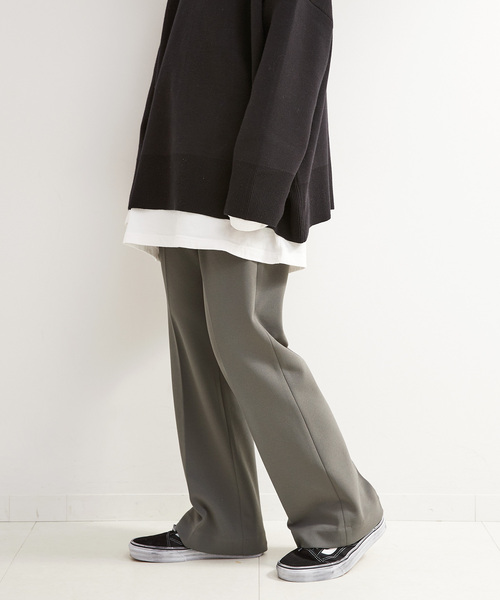 B.C STOCK(ベーセーストック)の「スムースジャージイージーフレアパンツ(その他パンツ・レディース・チャコールグレー/ブラック/アイボリー・SMALL/MEDIUM)」の20枚目の写真