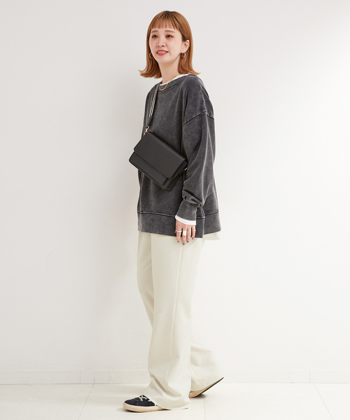 B.C STOCK(ベーセーストック)の「スムースジャージイージーフレアパンツ(その他パンツ・レディース・チャコールグレー/ブラック/アイボリー・SMALL/MEDIUM)」の21枚目の写真