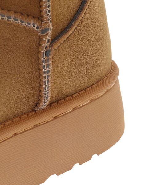 Green　Parks（グリーンパークス）の「・mina フェイクムートンショートブーツ（ブーツ・レディース・ブラック/キャメル・37/38/39）」の11枚目の写真