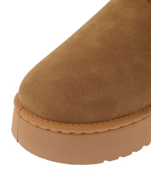 Green　Parks（グリーンパークス）の「・mina フェイクムートンショートブーツ（ブーツ・レディース・ブラック/キャメル・37/38/39）」の12枚目の写真