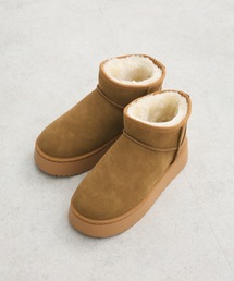 Green　Parks | ・mina フェイクムートンショートブーツ(ブーツ)