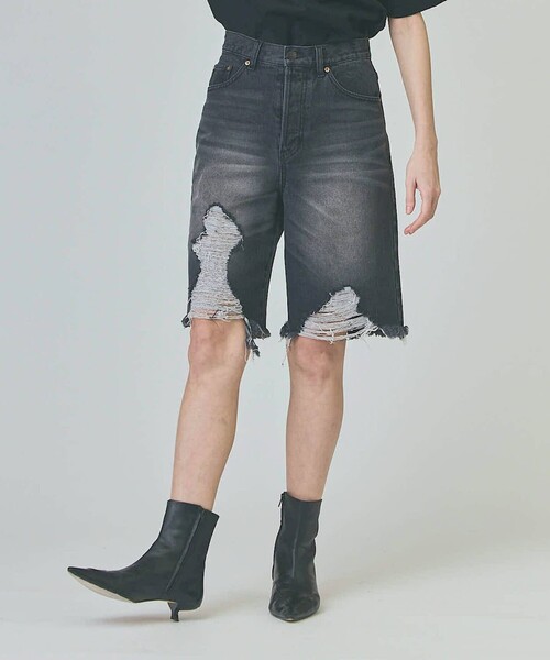 GRACE CLASS（グレースクラス）の「クラッシュハーフパンツ（その他パンツ・レディース・ブラック/ブルー・38/36）」の7枚目の写真