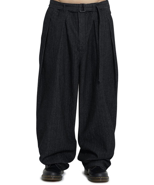 ★OY★BELTED SIDE TWO TUCK WIDE PANTS - BEIGE★正規品/送料込 OY/オーワイ』 BELTED SIDE TWO TUCK WIDE PANTS/ベルトサイド