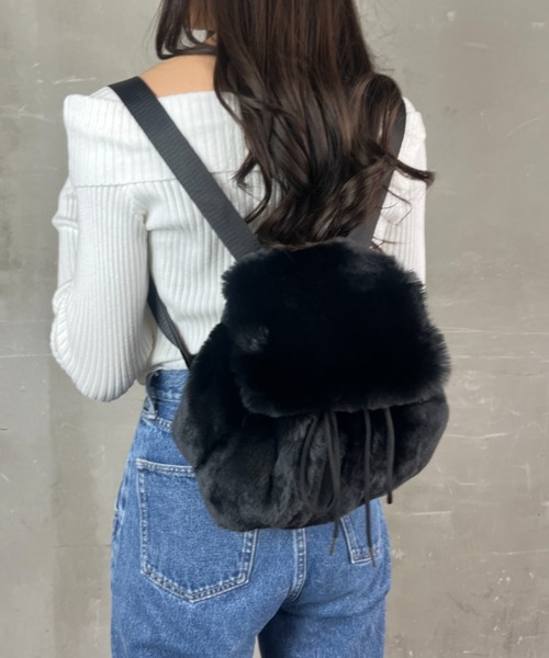 セール】フェイクファー もこもこ ミニリュック（バックパック