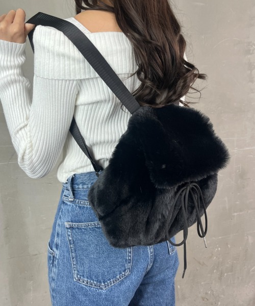 セール】フェイクファー もこもこ ミニリュック（バックパック