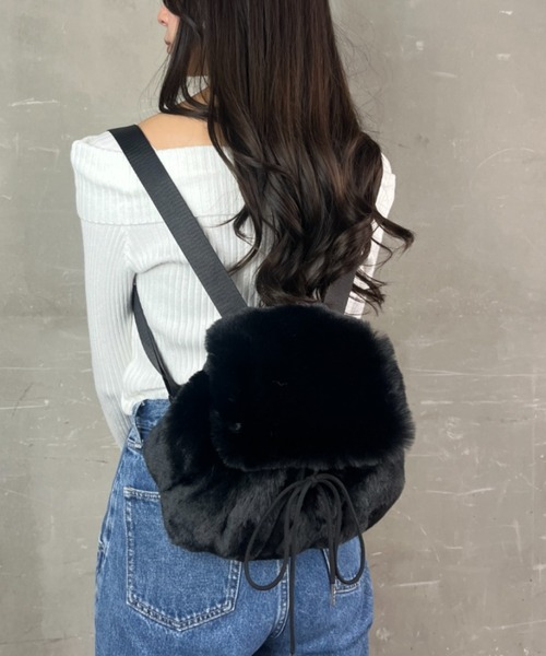 セール】フェイクファー もこもこ ミニリュック（バックパック