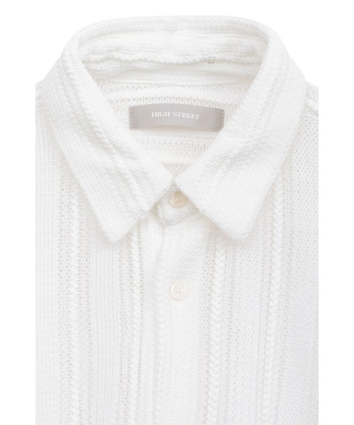 HIGH STREET（ハイストリート）の「HIGH STREET∴コードレース半袖シャツ（カーディガン/ボレロ・メンズ・ホワイト/ブラック・M/L/S）」の6枚目の写真
