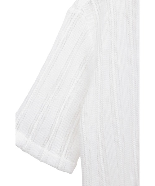 HIGH STREET（ハイストリート）の「HIGH STREET∴コードレース半袖シャツ（カーディガン/ボレロ・メンズ・ホワイト/ブラック・M/L/S）」の7枚目の写真