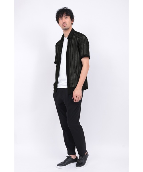 HIGH STREET（ハイストリート）の「HIGH STREET∴コードレース半袖シャツ（カーディガン/ボレロ・メンズ・ホワイト/ブラック・M/L/S）」の11枚目の写真