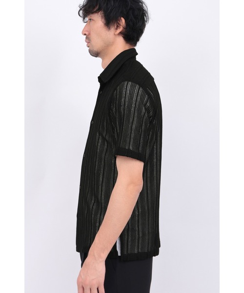 HIGH STREET（ハイストリート）の「HIGH STREET∴コードレース半袖シャツ（カーディガン/ボレロ・メンズ・ホワイト/ブラック・M/L/S）」の14枚目の写真