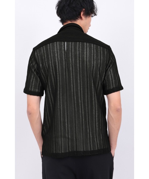 HIGH STREET（ハイストリート）の「HIGH STREET∴コードレース半袖シャツ（カーディガン/ボレロ・メンズ・ホワイト/ブラック・M/L/S）」の15枚目の写真