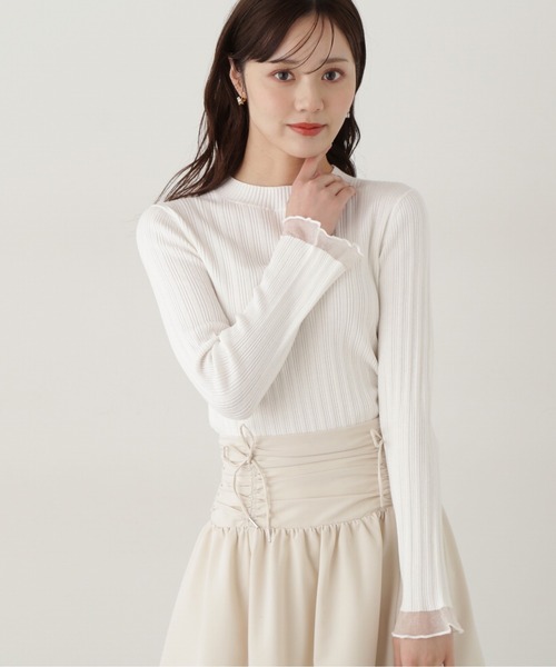 PROPORTION BODY DRESSING（プロポーションボディドレッシング）の「袖シアーリブニット / 1215170202（ニット/セーター・レディース・ホワイト系その他/ブルー/ブラック・SMALL/MEDIUM）」の3枚目の写真