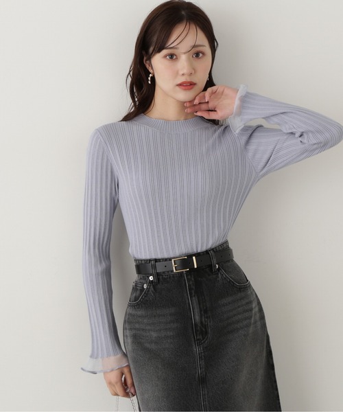 袖シアーリブニット / 1215170202（ニット/セーター）｜PROPORTION BODY DRESSING（プロポーションボディドレッシング） 7,997円