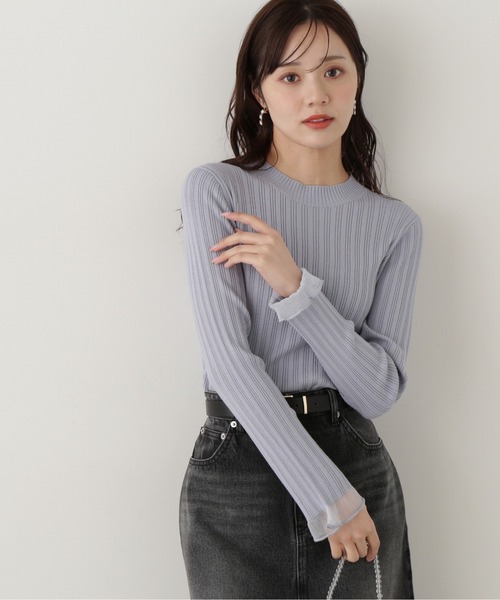 PROPORTION BODY DRESSING（プロポーションボディドレッシング）の「袖シアーリブニット / 1215170202（ニット/セーター・レディース・ホワイト系その他/ブルー/ブラック・SMALL/MEDIUM）」の16枚目の写真