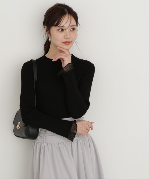 PROPORTION BODY DRESSING（プロポーションボディドレッシング）の「袖シアーリブニット / 1215170202（ニット/セーター・レディース・ホワイト系その他/ブルー/ブラック・SMALL/MEDIUM）」の8枚目の写真