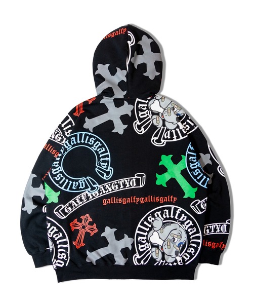 GALFY(ガルフィー)の「【別注】GA×GALFY-ガラノハーツジップパーカー(パーカー・メンズ・ブラック/ホワイト・S/L/XL)」の4枚目の写真