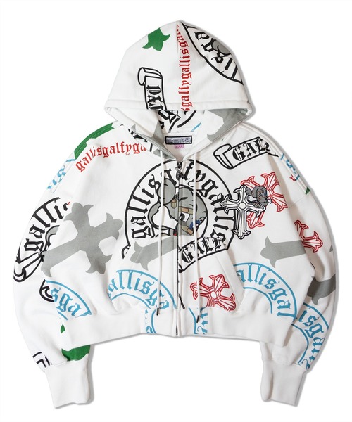 GALFY(ガルフィー)の「【別注】GA×GALFY-ガラノハーツジップパーカー(パーカー・メンズ・ブラック/ホワイト・S/L/XL)」の12枚目の写真