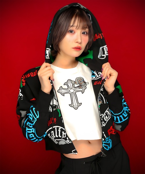 ガルフィー　ガリノハーツ　コラボ　パーカー　クロップ　新品未使用 GA×GALFY-ガラノハーツジップパーカー（パーカー）｜GALFY