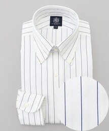 【PREMIUM PLEATS / 形態安定】スーピマコットンボールドストライプ ドレスシャツ / B.D.