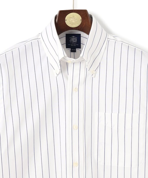 J.PRESS（ジェイプレス）の「【PREMIUM PLEATS / 形態安定】スーピマコットンボールドストライプ ドレスシャツ / B.D.（シャツ/ブラウス・メンズ・ネイビー系2・首回り43cm-裄丈86cm/首回り42cm-裄丈86cm/首回り41cm-裄丈85cm/首回り40cm-裄丈85cm/首回り39cm-裄丈84cm/首回り38cm-裄丈84cm/首回り37cm-裄丈82cm）」の9枚目の写真