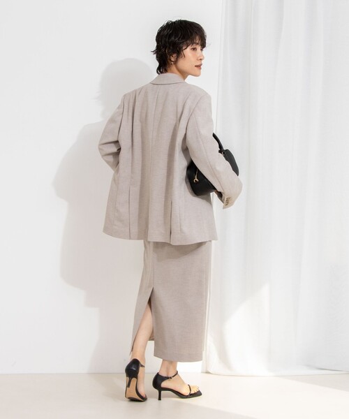 Rie Miller（リエミラー）の「《セットアップ対応》リネンライクシングルジャケット（テーラードジャケット・レディース・ライトグレー/ベージュ・38）」の18枚目の写真