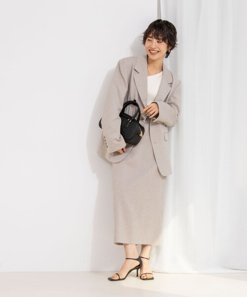 Rie Miller（リエミラー）の「《セットアップ対応》リネンライクシングルジャケット（テーラードジャケット・レディース・ライトグレー/ベージュ・38）」の19枚目の写真