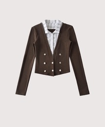 Patchwork Button Deco Cardigan