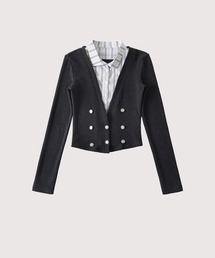 Patchwork Button Deco Cardigan