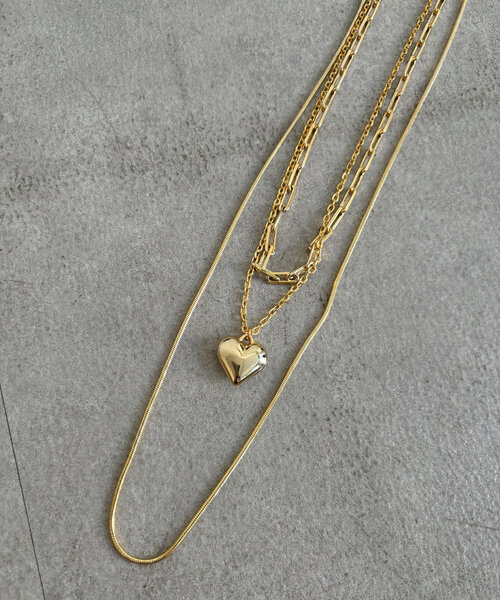 DouDou（ドゥドゥ）の「ハート3連ネックレス（ネックレス・レディース・シルバー/ゴールド・FREE）」の7枚目の写真