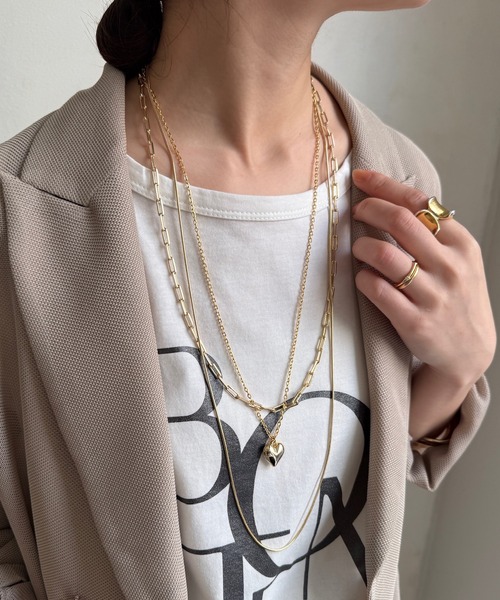 DouDou（ドゥドゥ）の「ハート3連ネックレス（ネックレス・レディース・シルバー/ゴールド・FREE）」の10枚目の写真