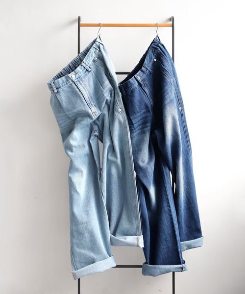 antiqua(アンティカ)の「色落ちタックデニム(デニムパンツ・レディース・ブルー系その他2/ブルー系その他・MEDIUM/LARGE)」の4枚目の写真