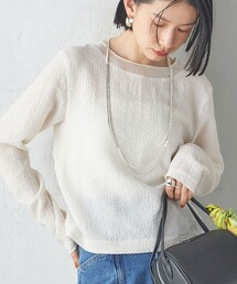 〈手洗い可能〉シアー ネック ポコビュー TEE ブラウス