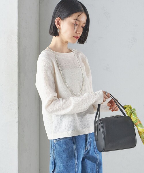 ブラウス シャツ 「手洗い可能」シアー ネック ポコビュー TEE ブラウス レディース セール】〈手洗い可能〉シアー ネック ポコビュー TEE ブラウス