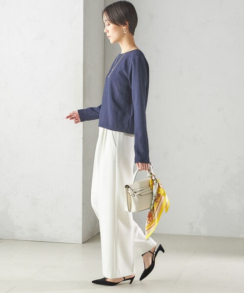 セール】〈手洗い可能〉シアー ネック ポコビュー TEE ブラウス