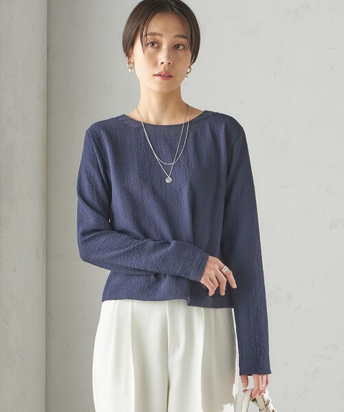 SHIPS for women / シップスウィメン 〈手洗い可能〉シアー ネック ポコビュー TEE ブラウス SHIPS 【シップス ウィメン】〈手洗い可能〉シアー ネック