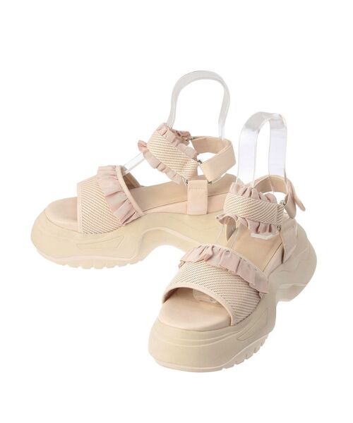 merry jenny(メリージェニー)の「フリルメッシュスニーカーサンダル(サンダル・レディース・アイボリー/ブラック/ブルー/ピンク・SMALL/MEDIUM/LARGE)」の4枚目の写真